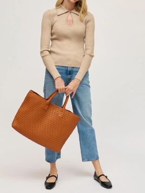 #97487 Fabulous Ithaca Woven Vegan Leather Tote Bag Handbag